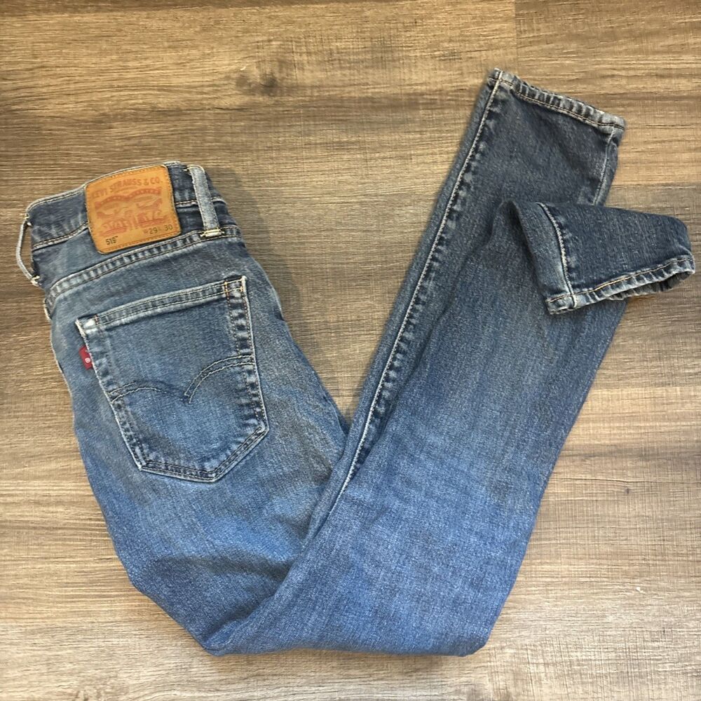 Levis 519 Jeans Mens 29x30 Blue Denim Skinny Stretch Levi's Premium Medium Wash